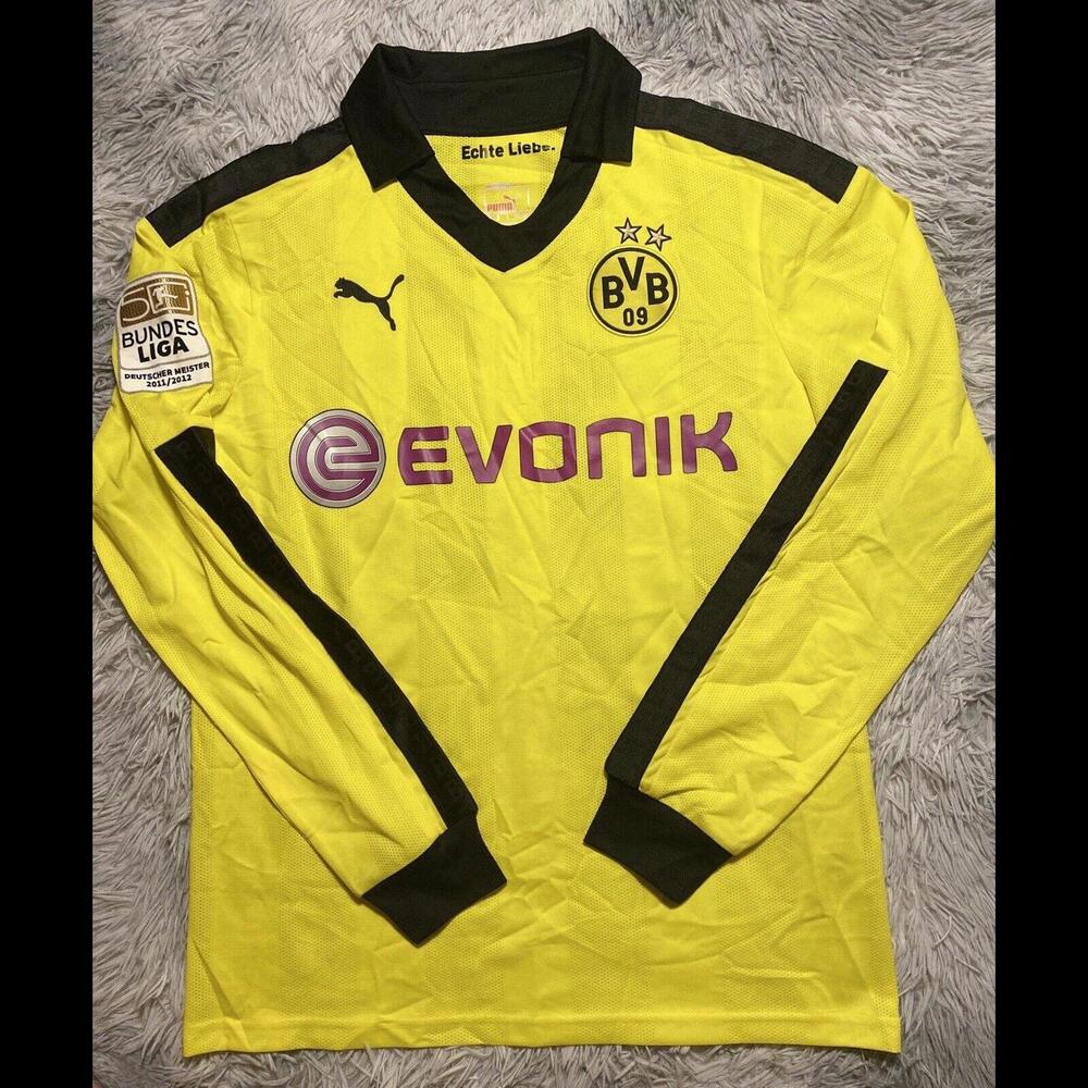 FC BORUSSIA DORTMUND 2012/13 MATCH ISSUE/WORN SHIRT LÖWE #24 BUNDESLIGA